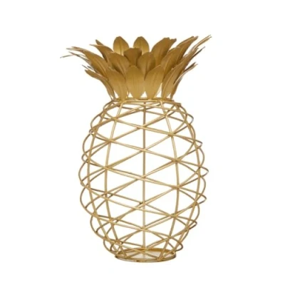 Afbeelding van BarCraft Wijnkurken Opberger, Ananas Vorm, 20 x 28, Metaal Goud