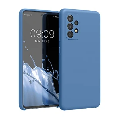Afbeelding van kwmobile telefoonhoesje geschikt voor Samsung Galaxy A52 / 5G A52s Hoesje met siliconen coating Smartphone case in jeansblauw
