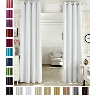Afbeelding van WOLTU 1 Stuck Verduisterend Gordijn met oogjes,Gordijn Ondoorzichtig in polyester 135x245cm,Grijs wit VH5865ws