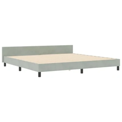 Afbeelding van vidaXL Bedframe Lichtgrijs Fluweel 200 x cm Rechthoekig