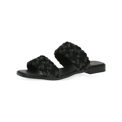 Afbeelding van Caprice Muiltjes Black crystal, Dames, Maat: 39, crystal Leer en textiel