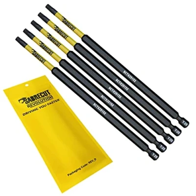 Afbeelding van 5 x SabreCut SCTX25152_5 152 mm T25 TX25 magnetische slagschroevendraaier Bits Set Torx Heavy Duty Compatibel met Dewalt Milwaukee Bosch Makita en meer