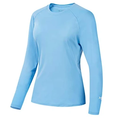 Afbeelding van Bassdash Rash Guard UPF 50+ UV zonbescherming T shirt voor dames, lange mouwen, vissen, wandelen, performance shirts, Carolina, M