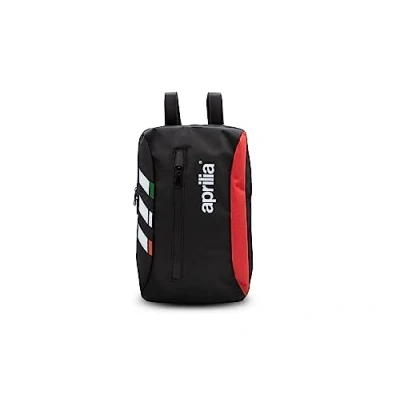 Afbeelding van Aprilia E Scooter Bag &amp; Backpack voorvak rugzak 1 schoudertas waterdicht 5 l universele klittenbandsluiting uniseks, Zwart met rode inzetstukken, Eén maat