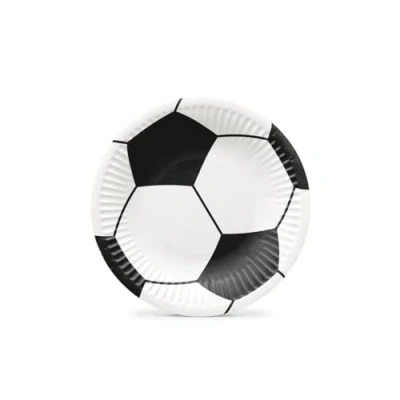 Afbeelding van PAW Papieren Borden Set (8 st.) I Diameter 18 cm Wegwerpborden Ideaal voor Bruiloft, Communie, Feesten, Verjaardag Druk op Waterbasis Feestbenodigdheden Voetbal