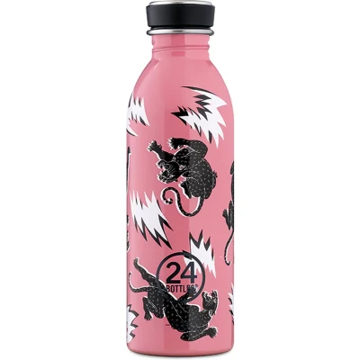 Afbeelding van Waterfles Roze Wild Tune RVS 24Bottles Athleisure Collection 6,5x6,5x21cm 500ml