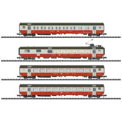 Afbeelding van MiniTrix 18720 N Set van 4 personenrijtuigen Swiss Express de SBB 1