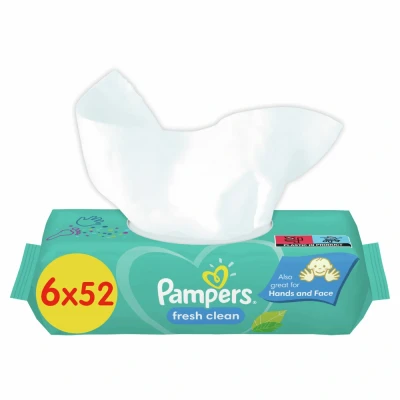 Afbeelding van Pampers Fresh Clean Billendoekjes 312 doekjes 6 x 52