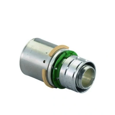 Afbeelding van Uponor mlc rechte koppeling verloopkoppeling 40 x 32mm messing pers 1046931