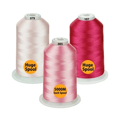 Afbeelding van Simthread Polyester borduurmachine voor alle doeleinden draad enorme spoel 5000M 5500Y het naaien van borduurmachines karmijn/roze/roze/