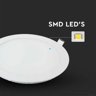 Afbeelding van V TAC VT 1207RD N Ronde LED Minipanelen Premium Serie IP20 Wit 12W 1160 Lumen 6400K