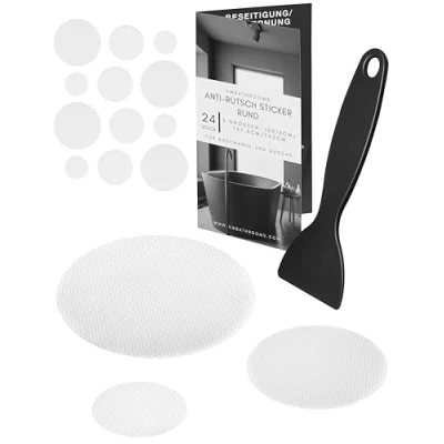 Afbeelding van 24 stuks anti slip stickers voor badkuip en douche transparante antislip pads zelfklevende badstickers ronde inzetstukken