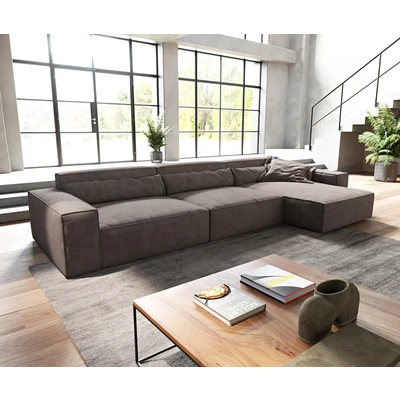 Afbeelding van Hoekbank Sirpio XL 370x170 cm microvezel khaki bruin recamiere variabele
