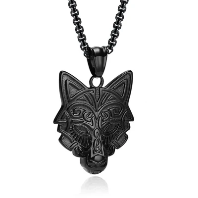 Afbeelding van Mendes Nordic Heren Ketting Rune Wolf Black