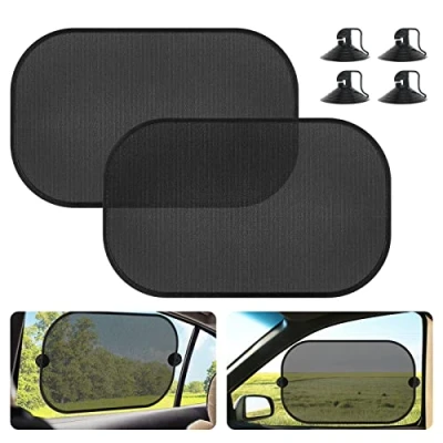 Afbeelding van Romon Zonwering voor auto, baby, uv bescherming, kinderauto, zelfklevend, zonwering, 50 x 30 cm, 2 stuks