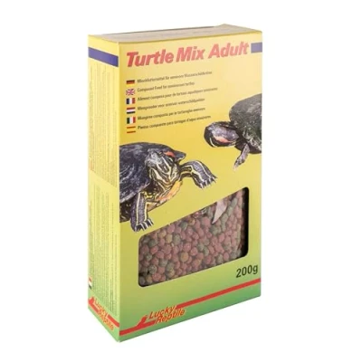 Afbeelding van Lucky Reptile Turtle Mix Adult 200 g waterschildpadden voer met belangrijke eiwitten en vezels voor 3 pelletsysteem calciumrijk hoofdvoer