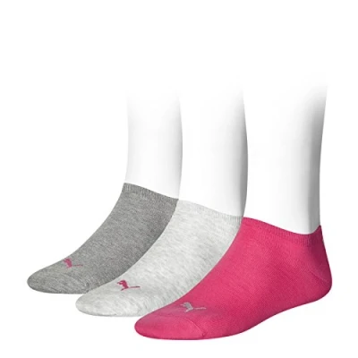 Afbeelding van Puma Unisex 3p Sneaker Plain Sock, Roze Mix, 8 Jun UK, 6
