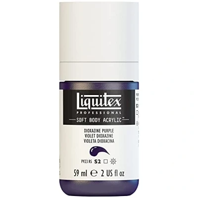 Afbeelding van Liquitex 1959186 Professional Acrylfarbe Soft Body Künstlerfarbe in cremiger deckender Konsistenz, hohe Pigmentierung, lichtecht &amp; alterungsbeständig, 59ml Flasche Dioxazinpurpur