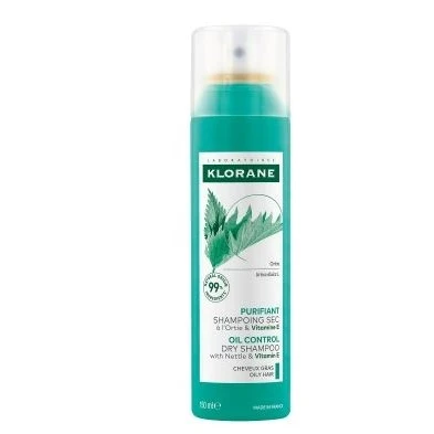 Afbeelding van Klorane Haar Ortie Droogshampoo Oil Control Nettle &amp; Vitamine E 150ml Voor Vet