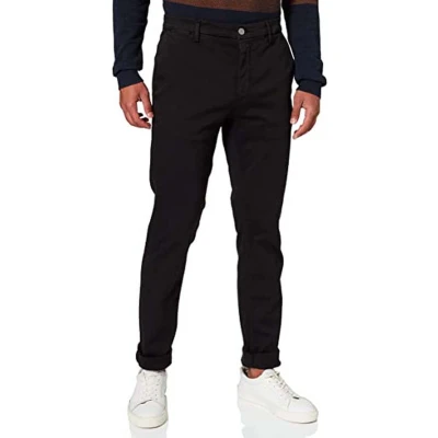 Afbeelding van Replay Pantalon Heren chino zwart effen