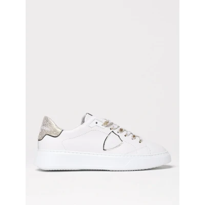Afbeelding van Philippe Model Temple Sneakers laag, Dames, Maat: 39, Bianco Leer
