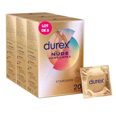 Afbeelding van Durex Nude condooms zonder latex huidgevoel 3 x 20 stuks
