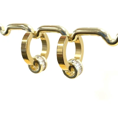 Afbeelding van Oorringen goud diamond ring