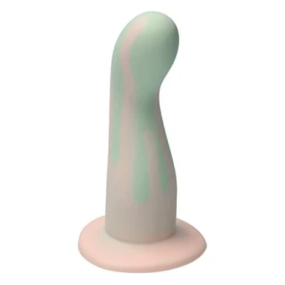 Afbeelding van Ylva &amp; Dite Leda Siliconen G spot / Prostaat dildo Made in Holland Pastel Groen Oranje