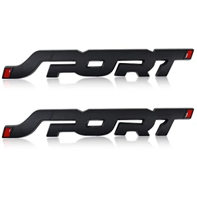 Afbeelding van 2 stuks 3D metalen auto sport sticker, logo embleem badge stickers, zijspatbord achter kofferbak sticker (zwart)