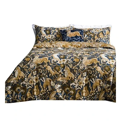 Afbeelding van Paoletti Harewood tweepersoons dekbedovertrekset, katoen, blauw