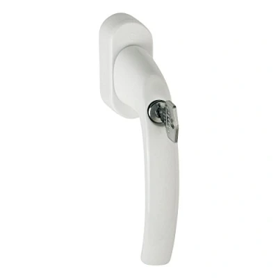 Afbeelding van HOPPE 10763968 ATLANTA Secustik veiligheidsraamgreep met slot 45, VK 7 x 32 42 mm, wit verhoogde inbraakbeveiliging slotcilinder