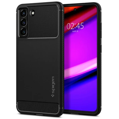 Afbeelding van Samsung Galaxy S21 FE Hoesje Siliconen en TPU (zacht) Spigen Softcase/Backcover Zwart Telefoonhoesje Shockproof/Valbescherming