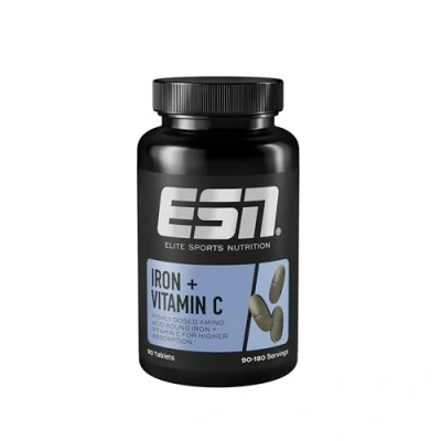 Afbeelding van ESN Iron + Vitamin C, 90 Tabletten, Voedingssupplement met ĳzer en vitamine C