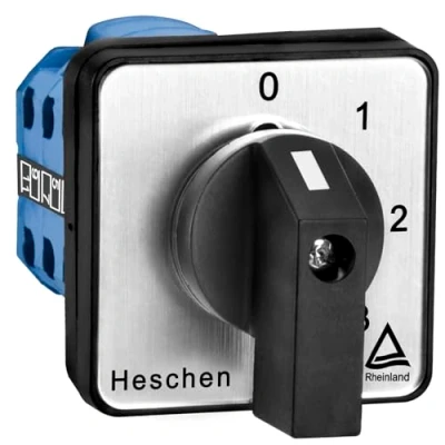 Afbeelding van Heschen Universele roterende nokkenschakelaar LW28 20/0123.3 660V 20A 4 posities 3 fasen 12 CE klemmen