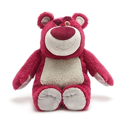 Afbeelding van Disney Store officiële grote Lotso knuffel uit, 32 cm, pluchen, knuffelbare, pluizige schurk met geborduurde details en zachte afwerking