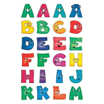 Afbeelding van 10x Herma Letters 20 mm A Z papier leuke gezichten