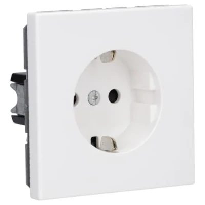 Afbeelding van Jung LS1520KIWW Wandcontactdoos met randaarde Inzetstuk LS plus, design, 990 Alpine wit