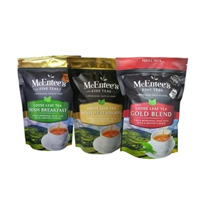 Afbeelding van McEntee&#039;s Tea Drie Pack Traditionele Ierse Blends (Pak van 3) Ontbijt , Middag en Gold Blend 250g Navulzakjes