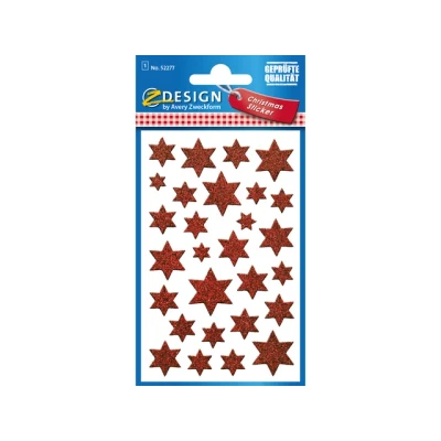 Afbeelding van Avery Stickervel Sterren 7,6 X 12 Cm Papier Rood 28 delig