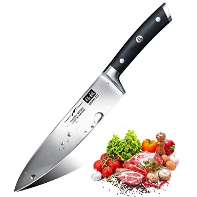 Afbeelding van SHAN ZU Koksmes Keukenmes 20cm, Ultra Scherp Japans Mes Duits Roestvrij Staal Professioneel Koksmes, Keukenmessen Met Ergonomisch Handvat Voor Thuis Keuken &amp; Restaurant