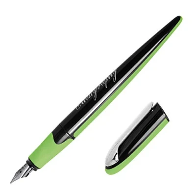 Afbeelding van ONLINE Kalligrafievuller Air Green kalligrafiepen, brede kalligrafiepen in lijndikte 0,8 mm, voor standaard inktpatronen of converter, incl. combicartridge blauw, 1 stuk (1 stuk)