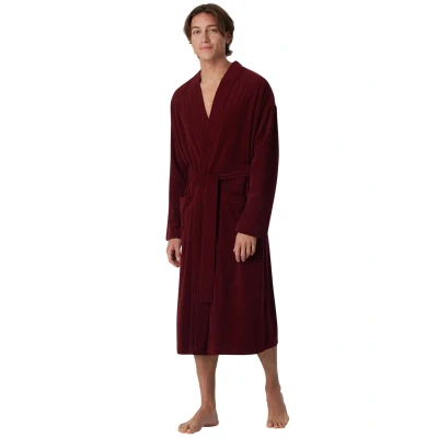 Afbeelding van Schiesser Badjas, Heren, Maat: XL, Bordeaux