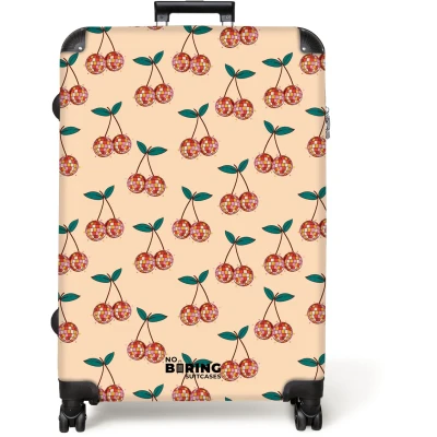 Afbeelding van NoBoringSuitcases.com® Koffer groot Reiskoffer lichtgewicht Retro disco kersen patroon kleurrijk Rolkoffer met 4 wielen Grote trolley XL 98 liter bagage