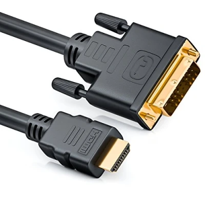 Afbeelding van deleyCON 5m HDMI naar DVI Kabel D I High Speed 3D Ready Adapterkabel 1080p Full HD HDTV Beamer Laptop Monitor TV Zwart