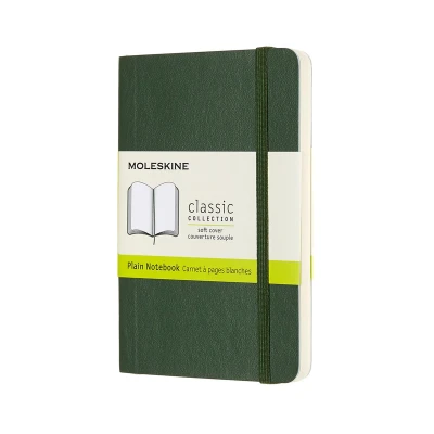 Afbeelding van Notitieboek Moleskine pocket 90x140mm blanco soft cover myrtle green