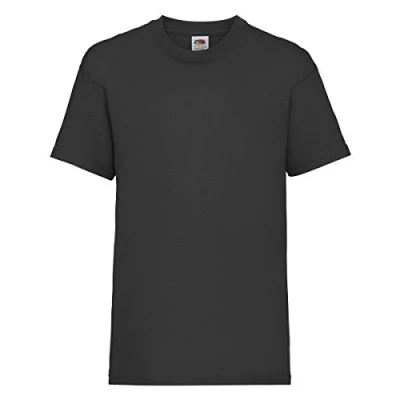 Afbeelding van Fruit of the Loom Jongen Valueweight T shirt voor kinderen, Zwart, 7 8 jaar