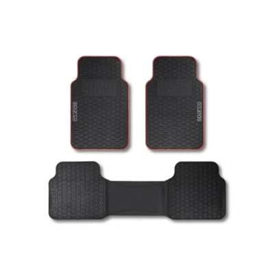 Afbeelding van Vloermattenset voor auto Sparco F500 Universeel Zwart/Rood (3 pcs)