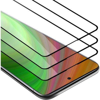 Afbeelding van Cadorabo 3x Screenprotector geschikt voor Samsung Galaxy A71 4G Volledig scherm pantserfolie Beschermfolie in TRANSPARANT met ZWART Getemperd (Tempered) Display beschermend glas 9H hardheid 3D Touch