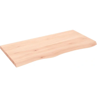 Afbeelding van vidaXL Wastafelblad 100x50x(2 4) cm onbehandeld massief hout