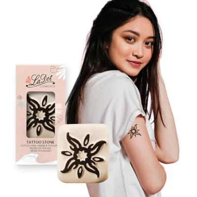 Afbeelding van LaDot Tattoo Stempel Steen L22 Large Zon Nep Black Kinderen en Volwassenen